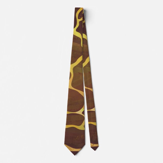 Cravate Giraffe Brown et jaune (Devant)