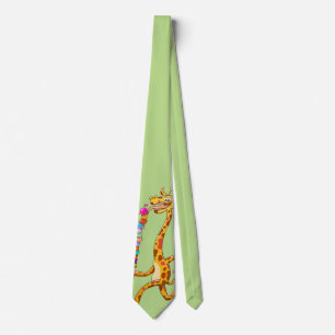 Cravate Giraffe cool Mangeant de la crème glacée