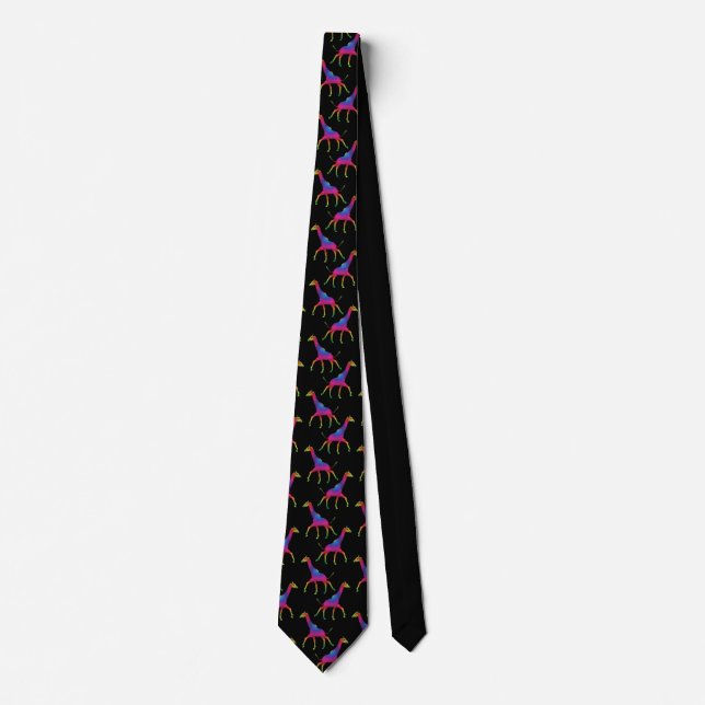 Cravate Giraffe de couleur arc-en-ciel (Devant)