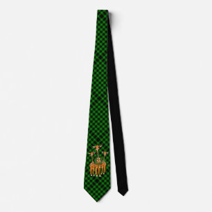 Cravate Giraffe de vacances, guirlande sainte, plaid vert