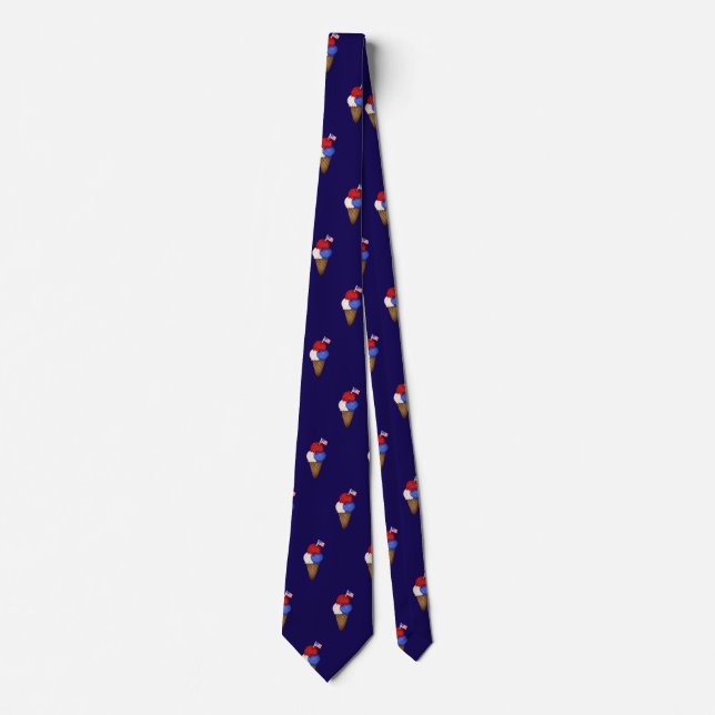 Cravate Glace du 4 juillet Drapeau USA  (Devant)