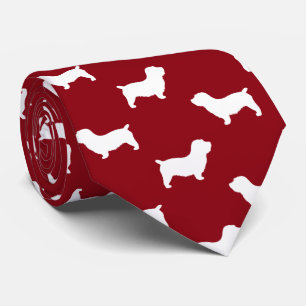 Cravate Glen d'Imaal Terrier Chien Silhouettes Motif Rouge