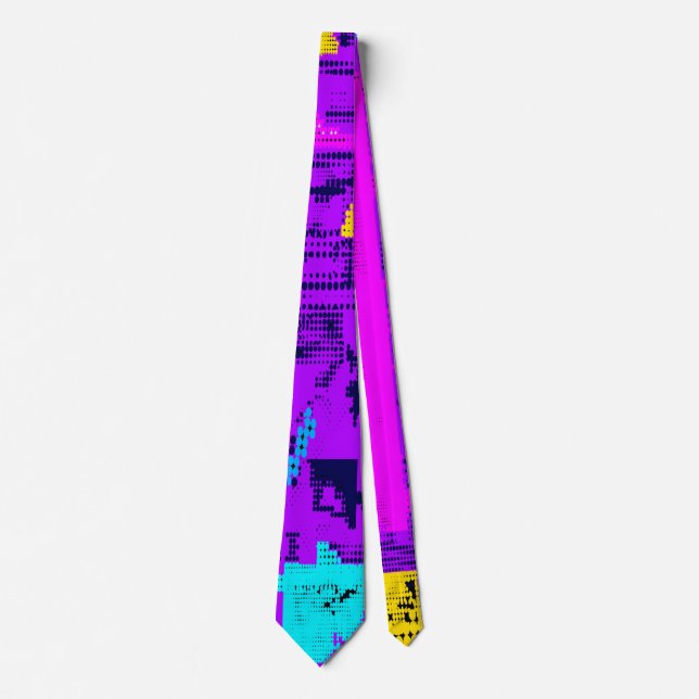 Cravate Glitch tech abstract pattern tie (Devant)