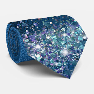 Cravate Glitter Royal Blue Foil Nom individuel