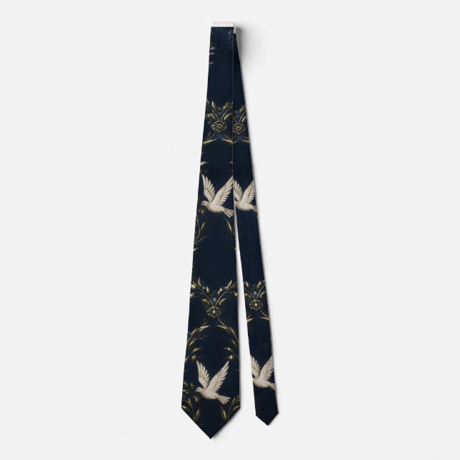 Cravate "Global Peace & Unity - Elegant Doves and Olive Br (Devant)