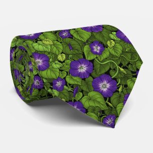 Cravate Gloire du matin en violet et vert