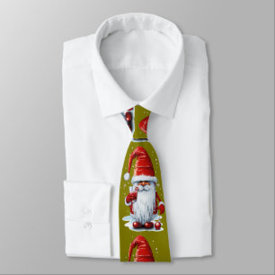 Cravate Gnome Nordique Tenant Un Verre De Jus De Grenade