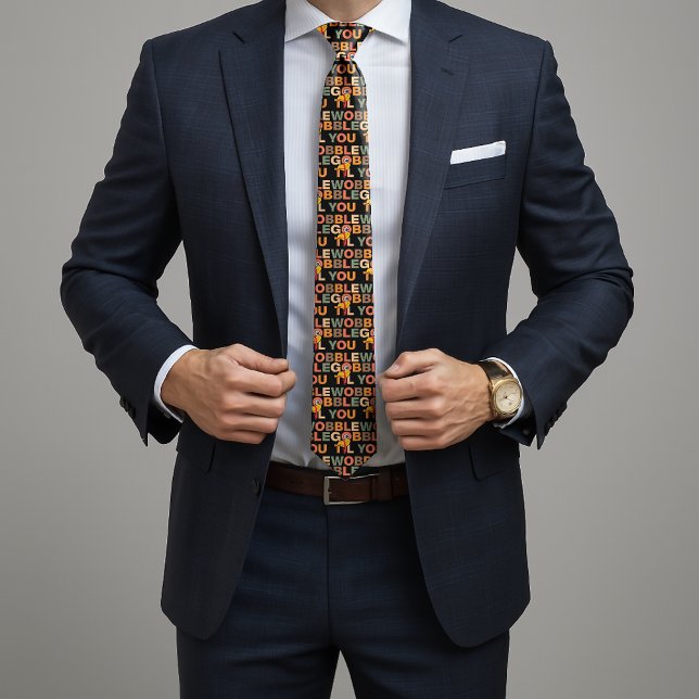 Cravate Gobble Gobble Till You Wobble Funny Thanksgiving (Créateur téléchargé)