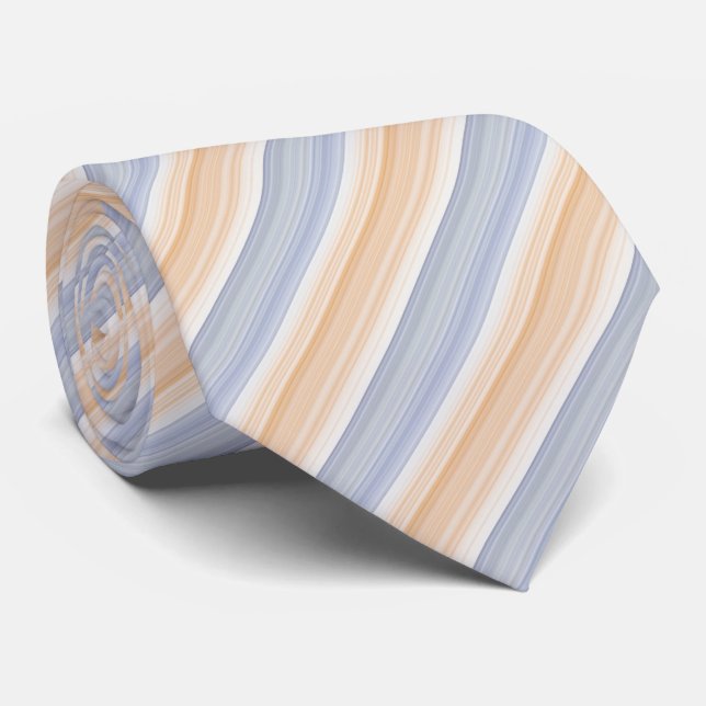 Cravate Gold and Blue Striped Pattern (Roulé)