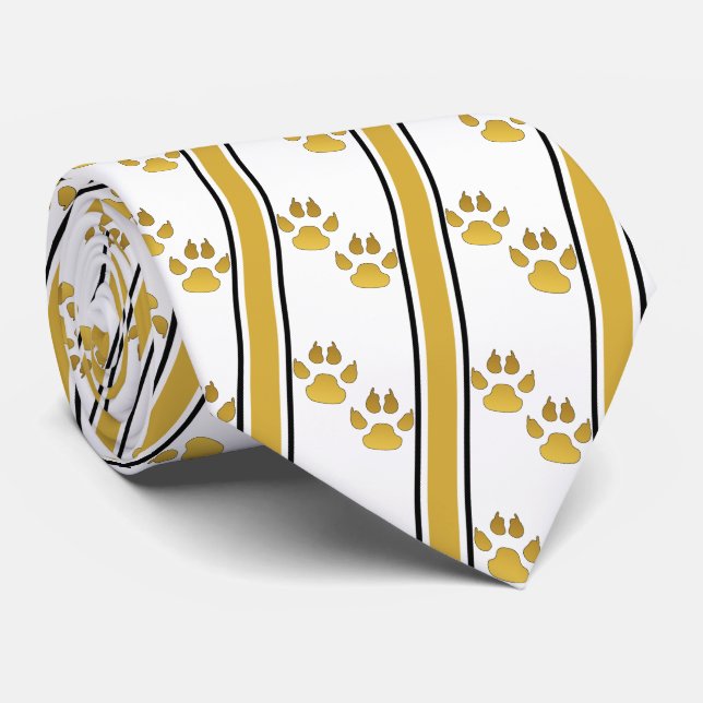 Cravate Gold Animal Claw Imprime Équipe Sports Necktie (Roulé)