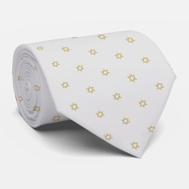 Cravate Gold Baby Star De David Dove Grey (Roulé)