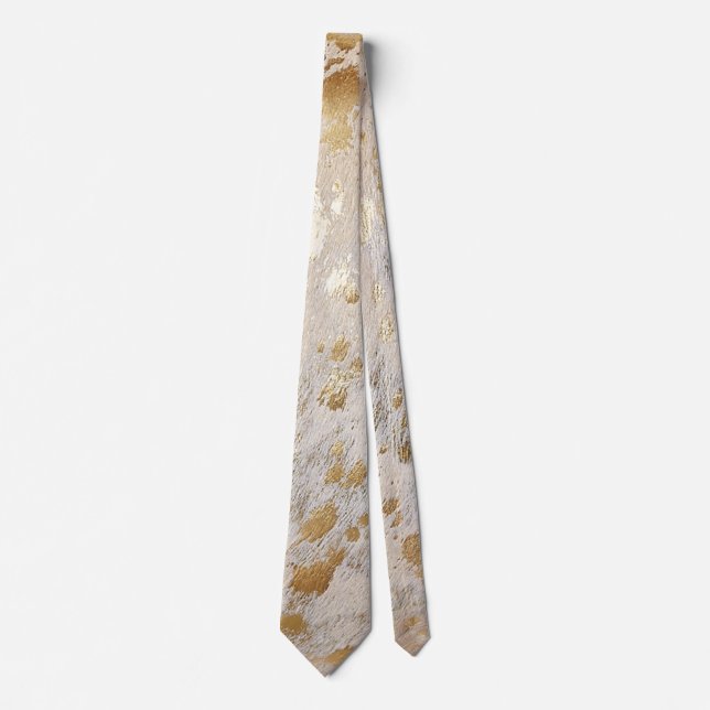 Cravate Gold Cowhide Print Metallic (Devant)