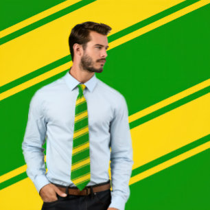 Cravate Gold & Green épaisse et mince en diagonale