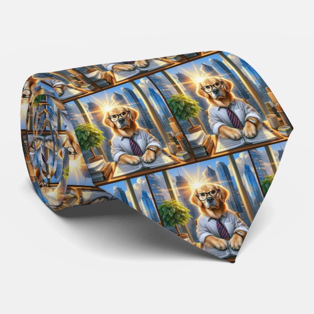 Cravate Golden Retriever Business (Roulé)