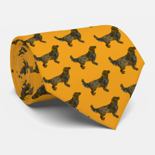 Cravate Golden Retriever Chien Silhouette Halloween Orange