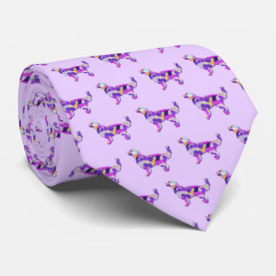 Cravate Golden Retriever Chien Silhouette Purple Clou Clai