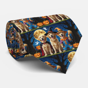 Cravate Golden Retriever Chiens Citrouille Halloween Funny