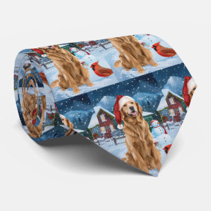 Cravate Golden Retriever Winter Wonderland Noël Joie