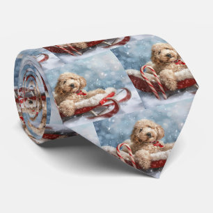 Cravate Goldendoodle Chien Festif de Noël
