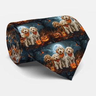 Cravate Goldendoodle Halloween Éffrayant