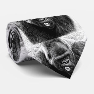 Cravate Gorille masculin de Silverback de plaine, noir et