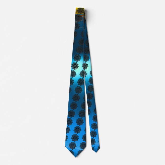 Cravate GOTHIC SUN CELTIC KNOTS Aqua Blue (Devant)