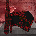 Cravate Gothique rouge Acanthus Mariage<br><div class="desc">Un cravate mariage dramatique avec un motif en feuilles Acanthus rouge gothique contre un arrière - plan noir solide. Fait un excellent marié et groomsmen cravate mariage.</div>