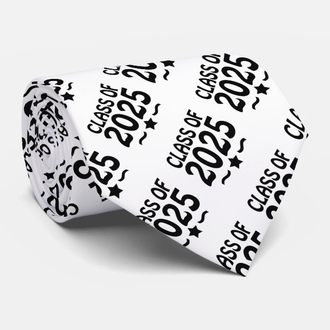 Cravate Grad Star Class of 2025 Graduation (Roulé)