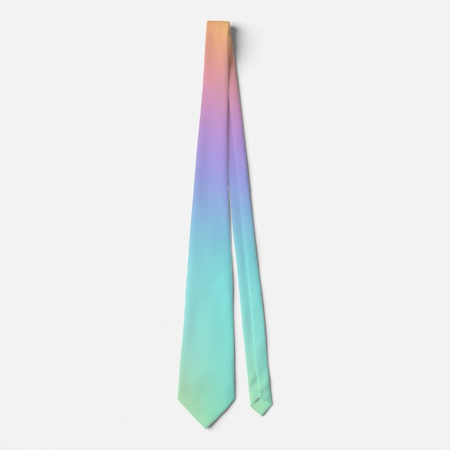 Cravate Gradient arc-en-ciel Pastel Freeform (Devant)