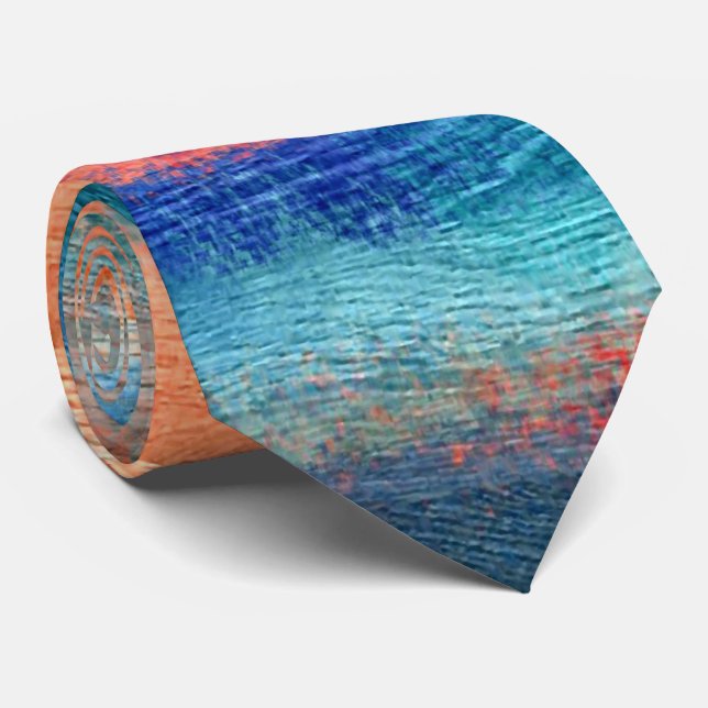 Cravate Grain de bois coloré (Roulé)