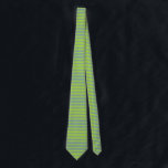 Cravate Graines vertes et bleues/grises<br><div class="desc">Art numérique Abstrait de rayures vert citron et bleu/gris</div>