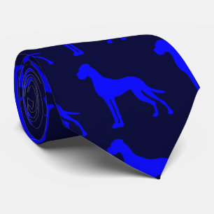 Cravate Grand Danois bleu dos bleu