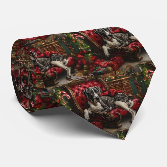 Cravate Grand Danois Noël Fête (Roulé)