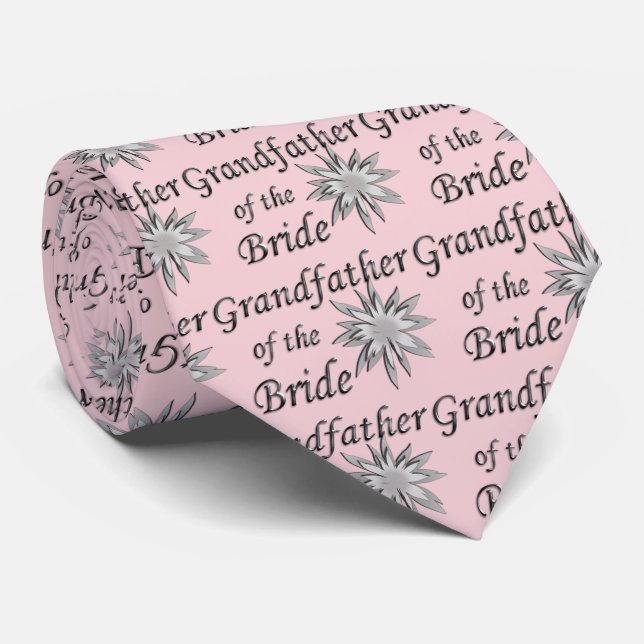 Cravate Grand-père de la mariée Rose (Roulé)