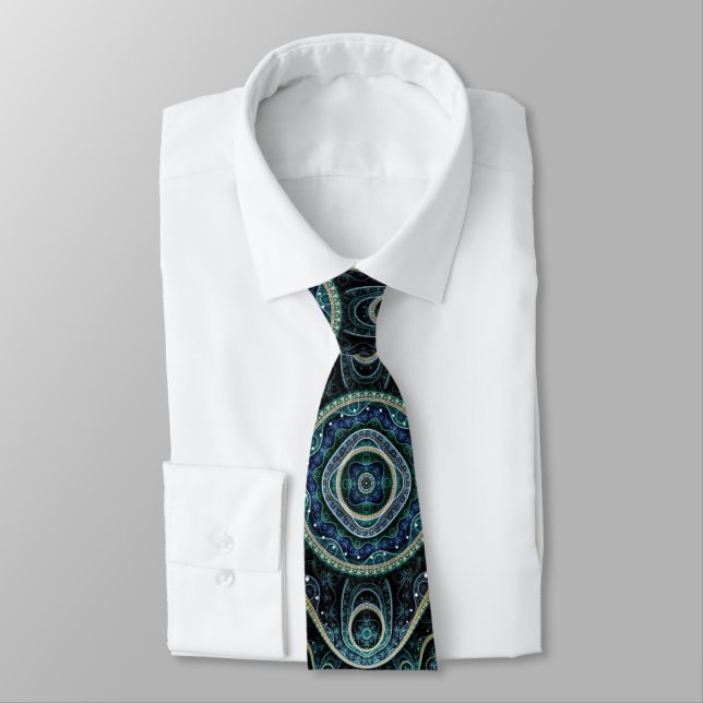 Cravate Grand Royal Julian Fractal Mandala Motif (Attaché)