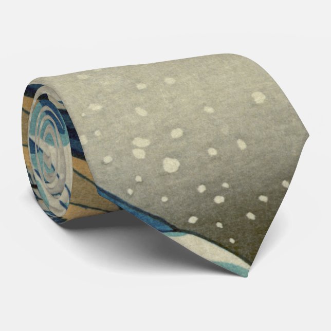 Cravate Grande vague japonaise outre de Kanagawa par (Roulé)