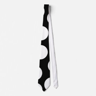 Cravate Grands points en noir et blanc.