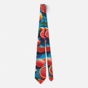 Cravate Grapefruit juteux arc-en-ciel Motif personnalisé