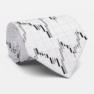 Cravate Graphique en chandeliers FM motif noir et blanc