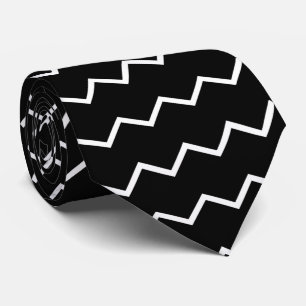 Cravate graphique noir et blanc