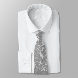 Cravate Gray Floral Damask