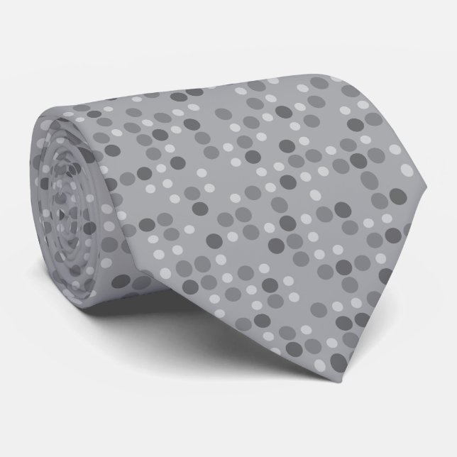 Cravate Gray Polka Dots (Roulé)