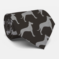 Great Dane Dog Silhouettes Pattern Grey and Black