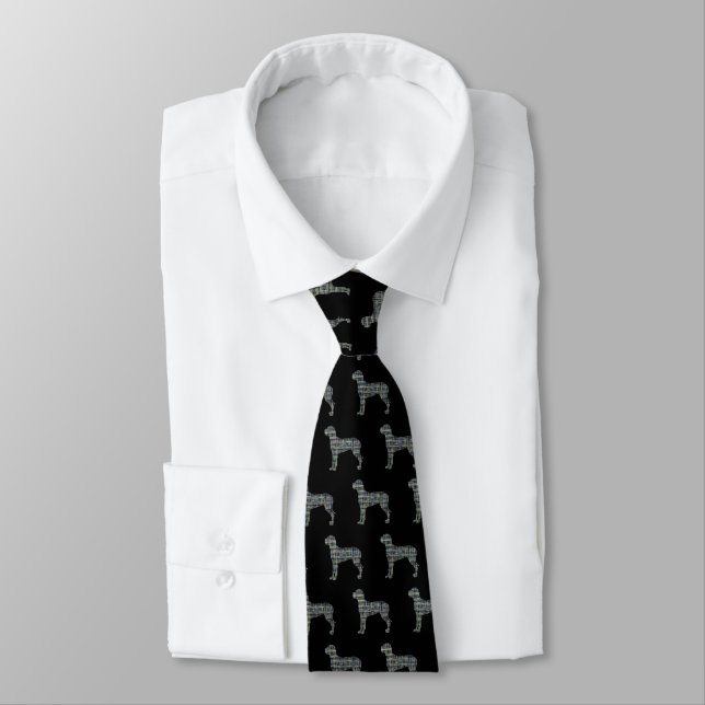 Cravate Great Dane Silhouette Yellow & Black Grid Tie (Attaché)