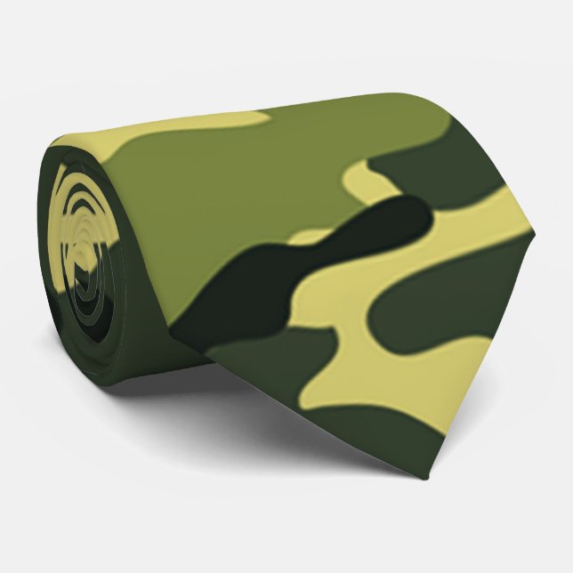 Cravate Green camouflage Pattern Tie (Roulé)