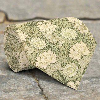 Cravate Green Flower Illustration Floral Christmas Pattern