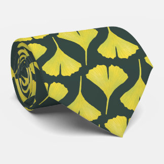 Cravate Green Gingko Leaf Nature Lover Motif botanique