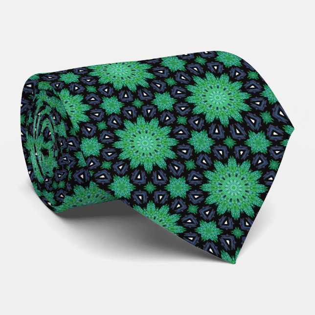 Cravate Green Starburst Neck Tie (Roulé)