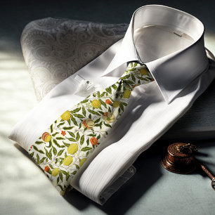 Cravate Grenades Citrons Fruits Jaunes William Morris Pome
