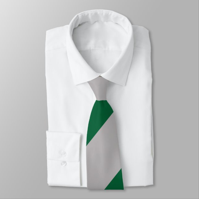 Cravate Grey and Ivy Broad Regimental Stripe (Attaché)